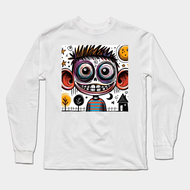 Creepy Portrait Long Sleeve T-Shirt by simonebonato99@gmail.com